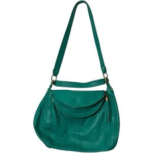 Onna Ehrlich Rachel Teal Shoulder Bag with Tassel
